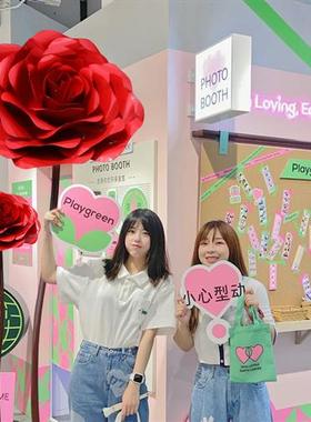 户外巨型不锈钢玫瑰花玻璃钢雕塑景区网红打卡商场景观装饰摆件