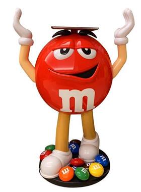 卡通mm豆大摆件玻璃钢雕塑网红m豆人公仔落地家居客厅电视柜装饰