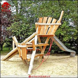 防腐木滑梯秋千小木屋无动力原木游乐设备户外原木攀爬游艺装 置定