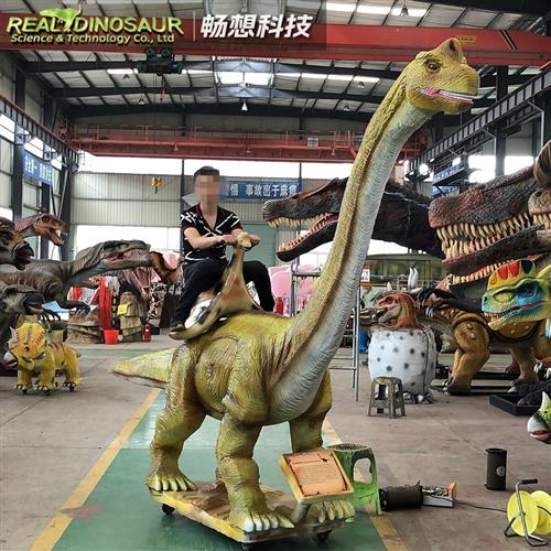 商场广场儿童游乐骑乘仿真恐龙可以骑的电动恐龙模型坐人硅胶恐龙