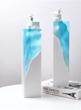 酒店样板房别墅装饰现代创意雕塑透明树脂风景朋友送礼工艺品摆件