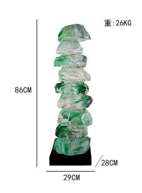 新中式创意叠层太湖石树脂摆件客厅书房透明树脂艺术雕塑摆件