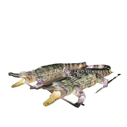 夜游彩灯花灯鳄鱼大型春节元宵节户外公园展览自贡灯会制作厂家