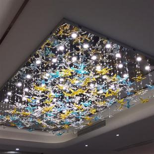 酒店大厅复式楼梯装饰吊灯现代别墅公寓沙盘大堂工程非标制作灯