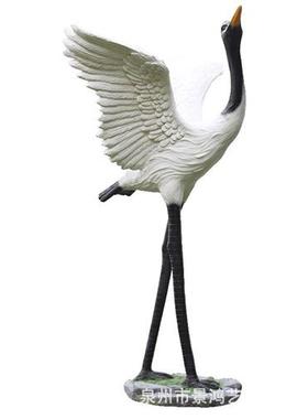 仿真仙鹤摆件大型雕塑玻璃钢动物丹顶鹤户外园林花园假山水池造景
