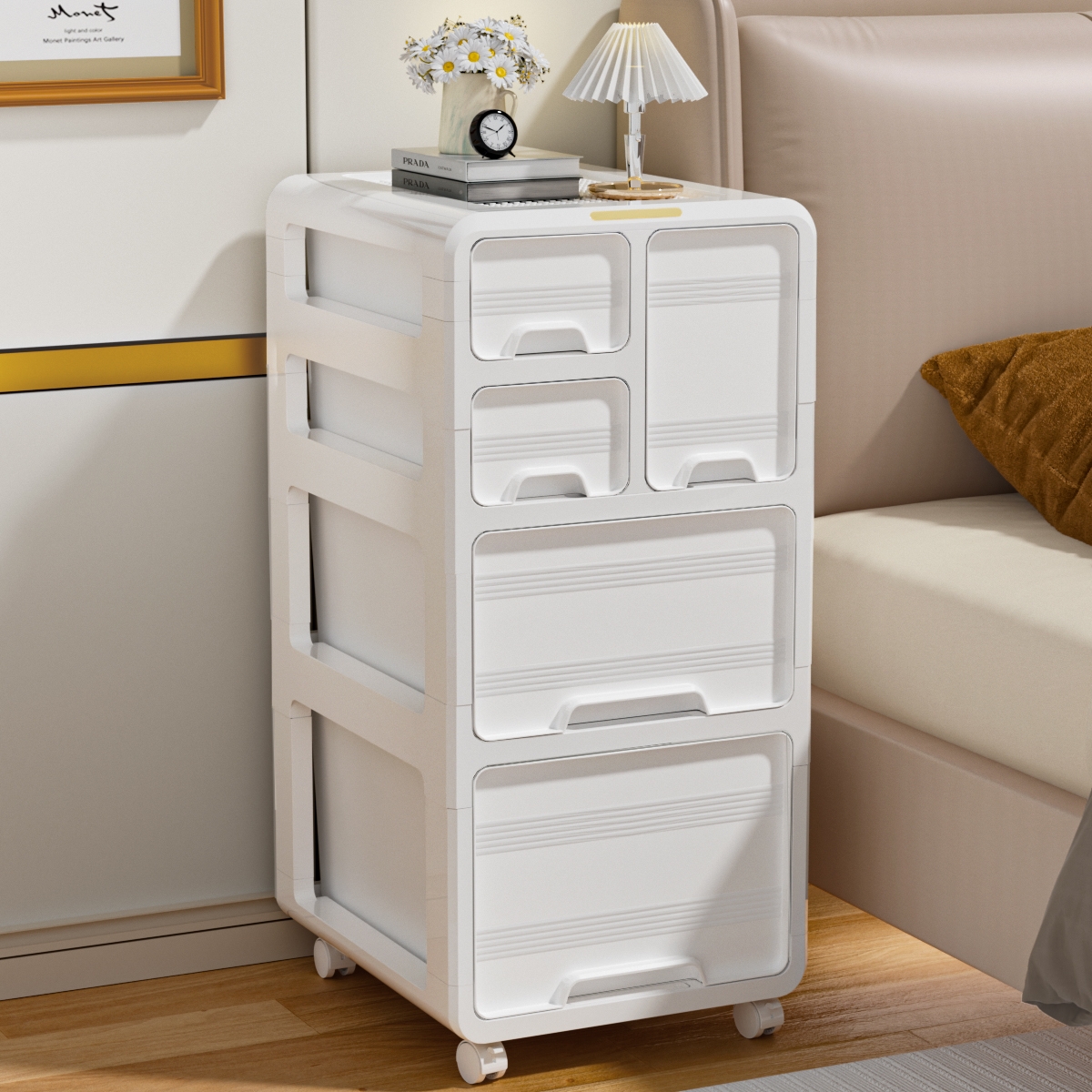 床头收纳柜抽屉式多层置物柜