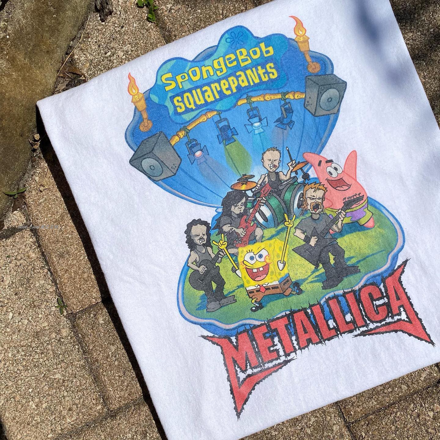 SpongeBob SquarePants 90s y2k宽松tee/tshirt海绵宝宝短袖T恤-封面