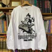 T恤二次元 WHO CARE复古大百科日系简约高街潮休闲长袖 草帽团艾斯