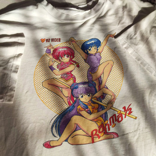 WHO CARE复古大百科ranma 1/2 whitetee乱马½二次元动漫短袖T恤