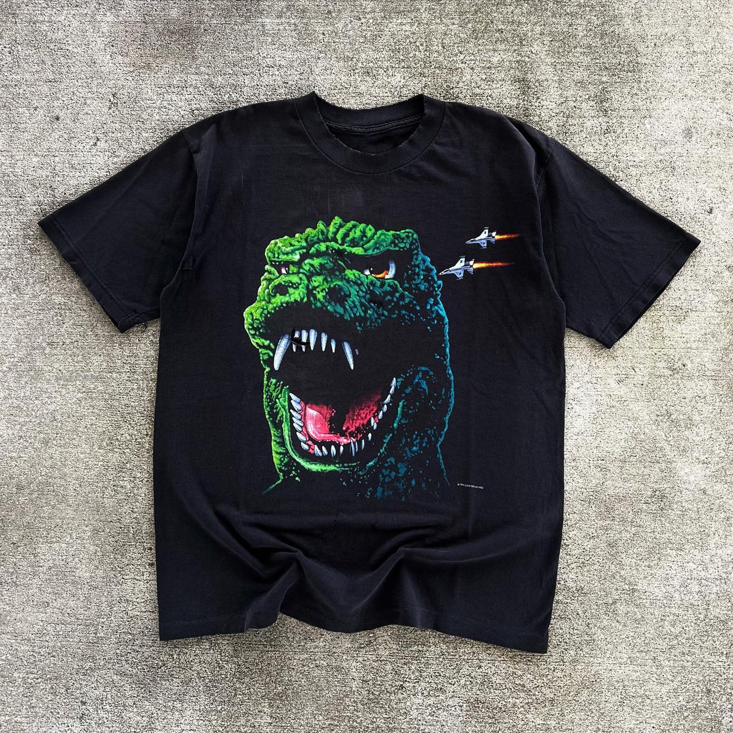 复古哥斯拉短袖T恤套头印象派