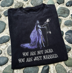 WHO CARE复古大百科Corpse Bride Movie blacktee僵尸新娘复古短T