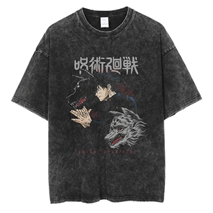 Jujutsu Kaisen shortsleeves vintage logo五条悟简约短袖T恤