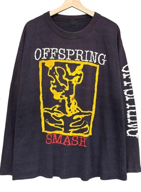 WHO CARE复古大百科 The Offspring摇滚创意美式街头宽松长袖T恤