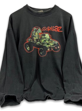 Gorillaz Long Sleeve Murdoc Niccals街头顽童虚拟乐队长袖T恤