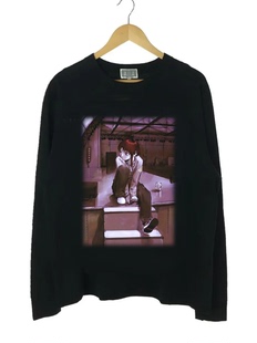 WHO CARE复古大百科小众卡通铃音Lain丧系宽松长袖T恤日系高街风