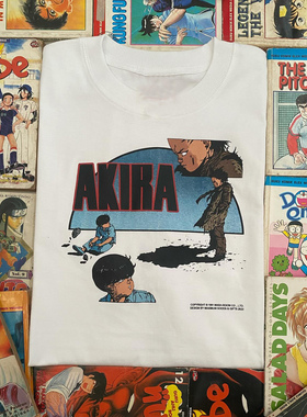 WHO CARE复古大百科ARKIRAwhite tee阿基拉白色T恤印花韩版