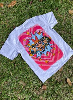 The Powerpuff Girls short sleeves cartoon 飞天小女警短袖T恤