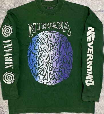 WHO CARE复古大百科 高街复古Nirvana Roskilde长袖T恤rapper穿搭