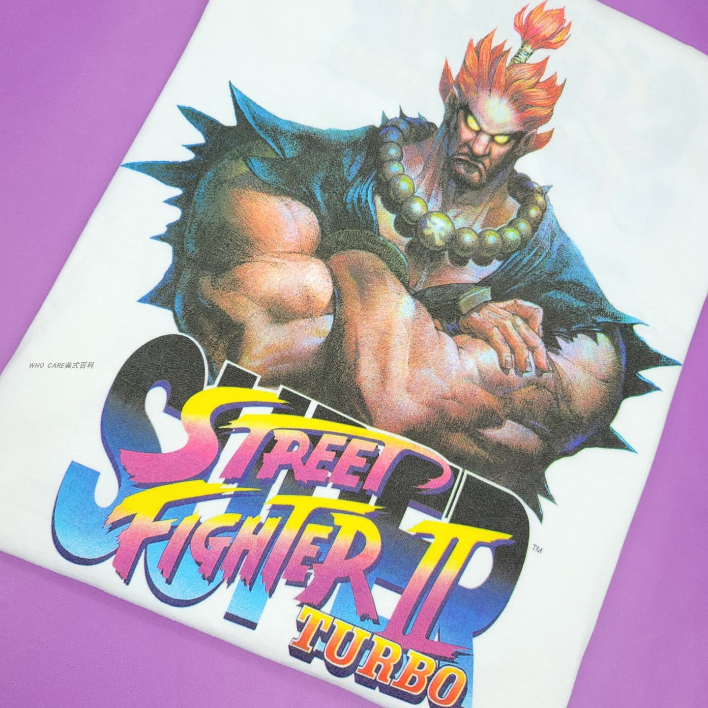 WHO CARE复古大百科  街头霸王2无性别高街时尚宽松质感短袖T恤