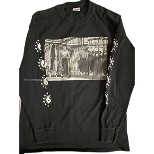 pandabuy复古大百科美式vintage古着感宽松圆领长袖T恤李小龙功夫