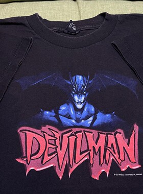 WHO CARE复古大百科devilman恶魔人短袖T恤日系二次元丧系暗黑风