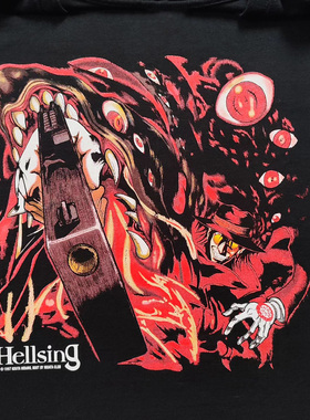 WHO CARE复古大百科Hellsing blacktee厄夜怪客复古小众短袖T恤