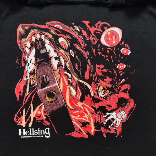 WHO CARE复古大百科Hellsing blacktee厄夜怪客复古小众短袖T恤