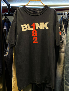 小领口！Blink 182band blacktee眨眼182乐队美式古着小众短袖T恤