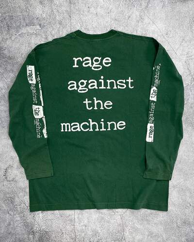 WHO CARE复古大百科 美式rage against the machine长袖T恤 复古