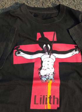 WHO CARE复古大百科Lilith  blacke shirt莉莉丝古着ootd短袖T恤