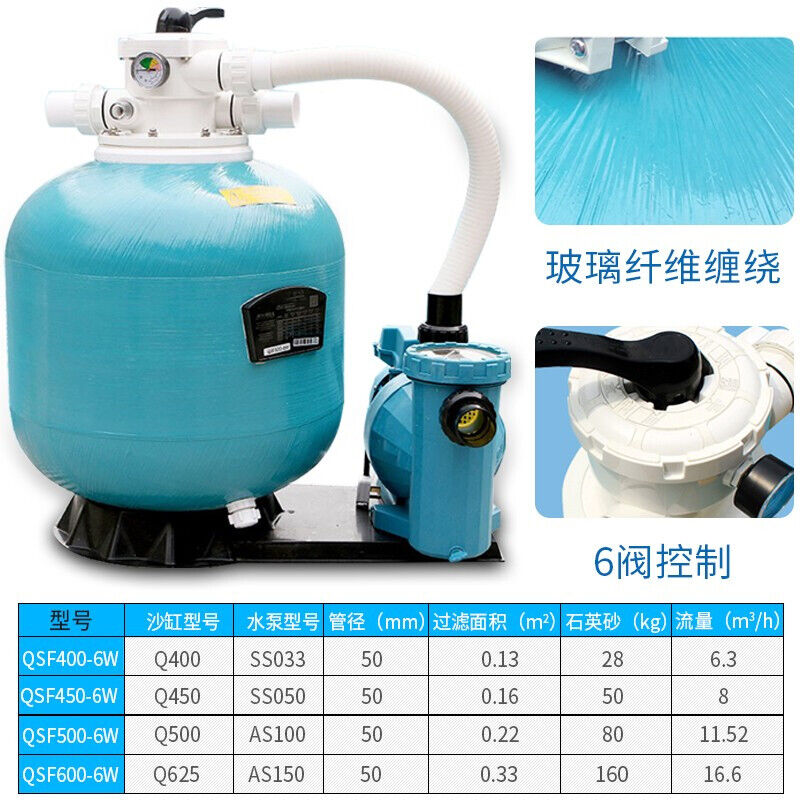 爱克(AQUA)游泳池水泵砂缸连体机鱼浴池水处理循环过滤系统设备
