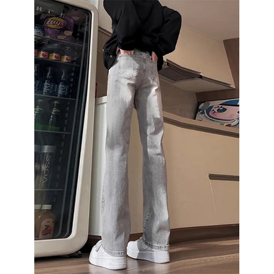 美式复古水泥色cleanfit牛仔裤男