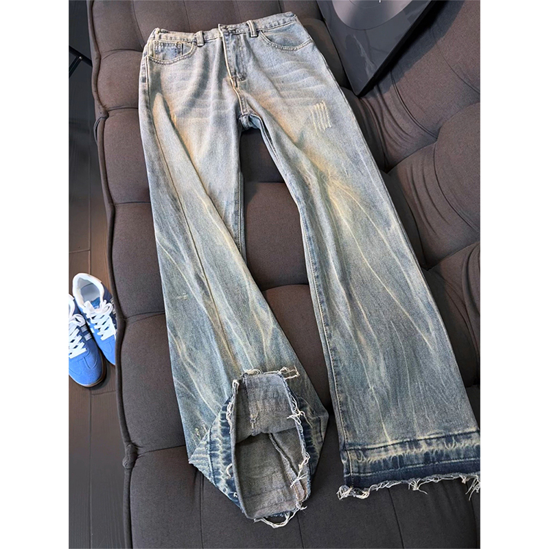 cleanfit闪电纹牛仔裤男美式