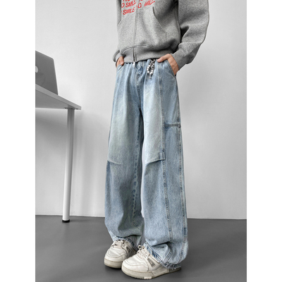 cleanfit水洗解构弯刀牛仔裤男