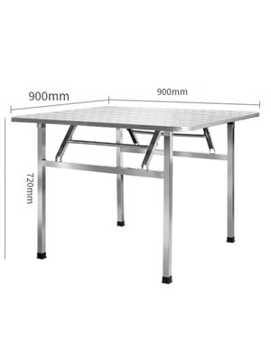 促厂销304不锈钢折叠桌子正方形摆摊家用连体餐桌一体吃饭桌户外