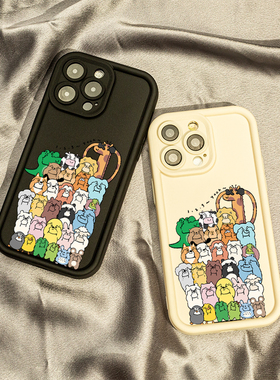 动物大合照适用OPPOA97手机壳F11保护套新款K10情侣女RENO10PROPLUS全包REOPPOALMEV23高级外套5g硅胶软壳女