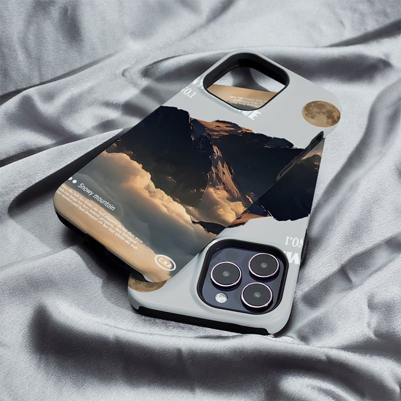 山顶云月亮iphone16Promax手机壳13适用苹果15plus保护套菲林硬壳12mini二合一XS/XR高级11防摔7/8/SE2全包14