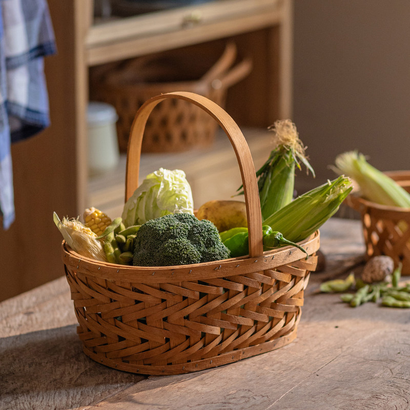 岩璞收纳筐通风防潮防霉厨房蔬菜瓜果篮手提篮鸡蛋篮多功能收纳篮,收纳整理,收纳筐,淘宝优惠券,粉丝福利购,淘宝优惠卷