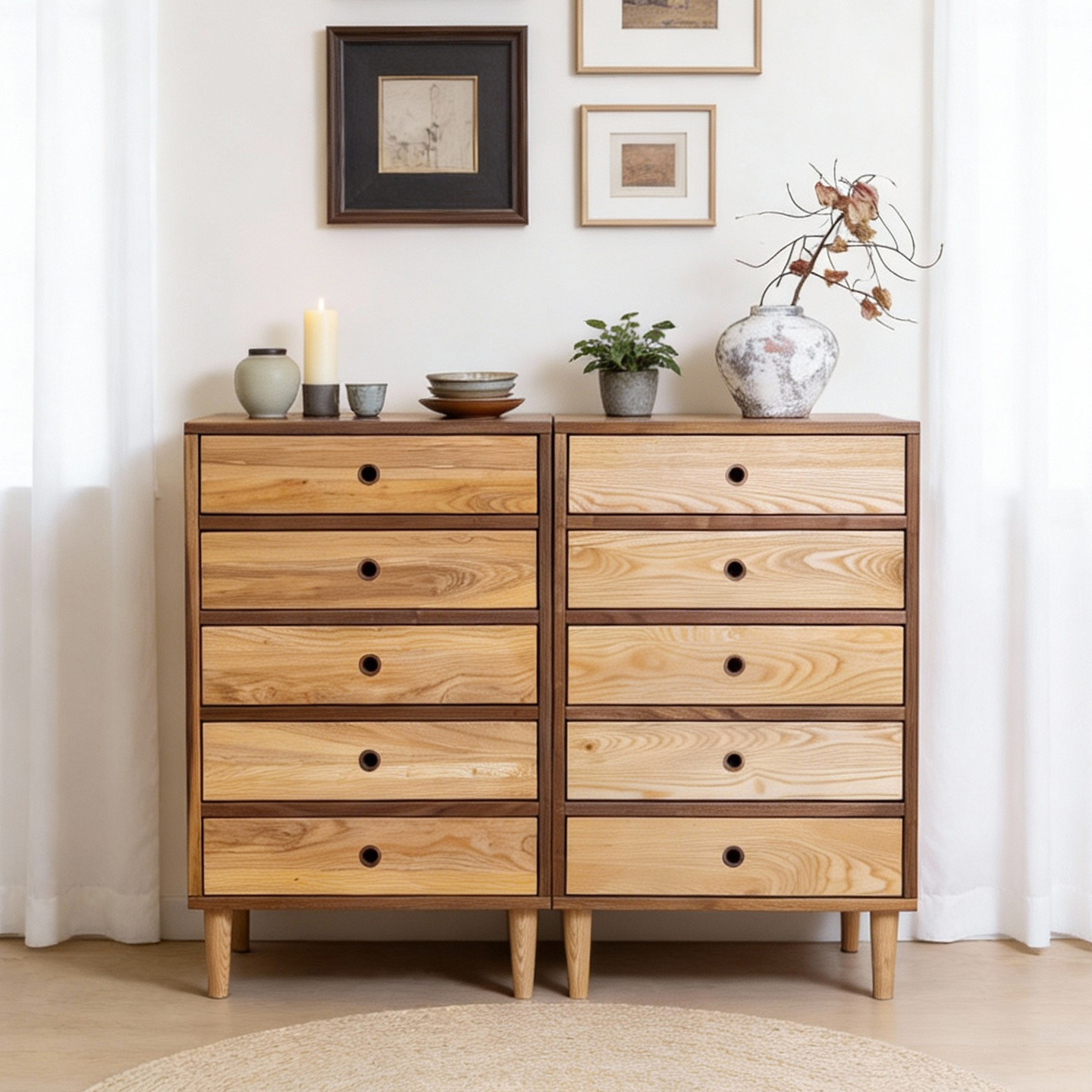 实木五斗柜客厅收纳柜