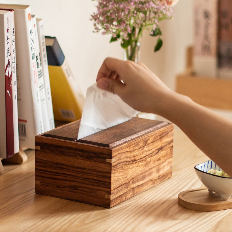 檀木抽纸盒简约实用纸巾盒
