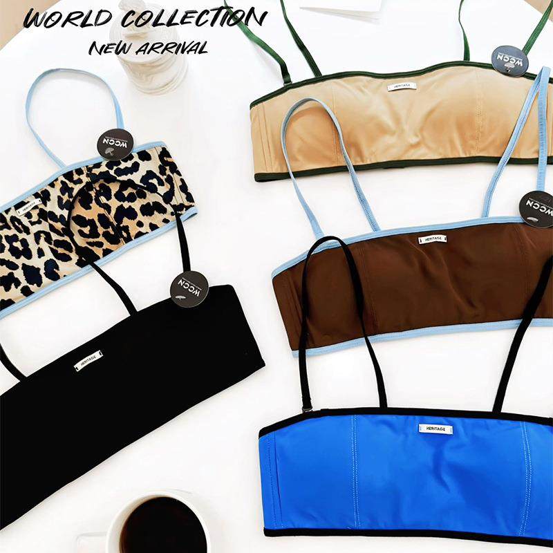 美式甜酷轻运动撞色小胸内衣显大无钢圈防走光抹胸式吊带文胸1826,运动服/休闲服装,运动文胸,淘宝优惠券,粉丝福利购,淘宝优惠卷