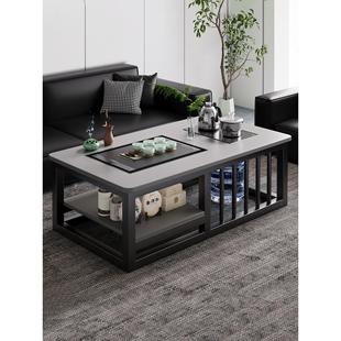 边几沙发桌子 办公室茶几会客泡茶茶桌现代轻奢客厅家用双层一体式