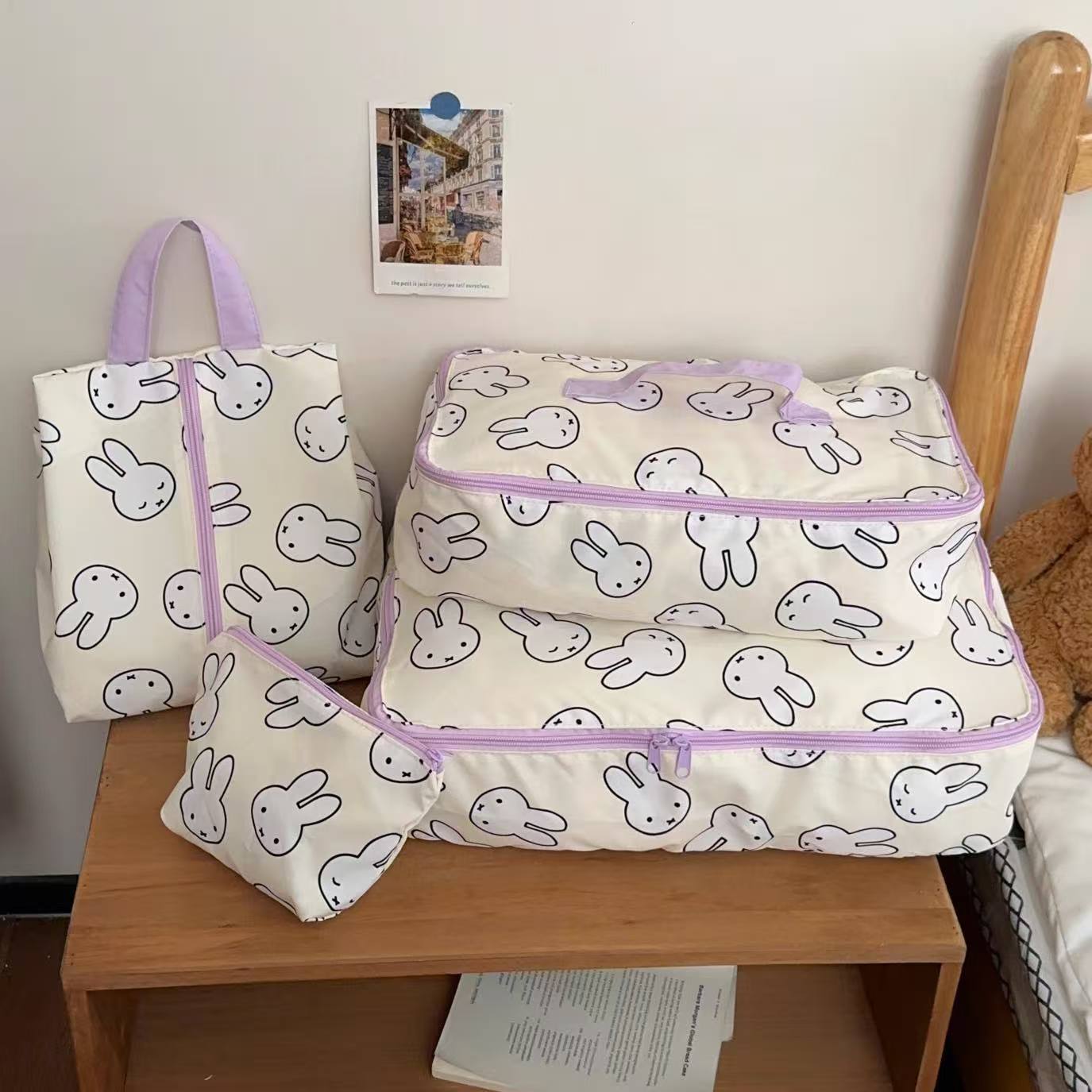 卡通米菲兔收纳袋出差旅行便携整理收纳包大容量行李箱衣物分装袋