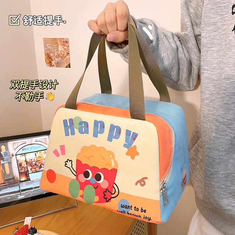 可爱保温饭盒袋便当包上班族饭兜带饭零食早餐袋子大便携手提餐包