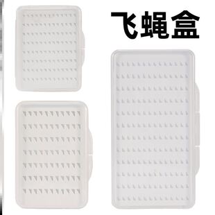 半透明大容量飞蝇假饵收纳盒钓鱼配件盒三角飞钓泡棉毛钩渔具盒