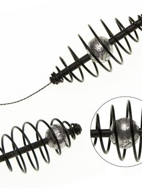 欧式鲤钓塑芯滑动内联金属铅坠海竿黑色远投饵托弹簧中通铅坠