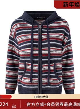 凡人优品毛衣外套女连帽毛织衫收口保暖A229