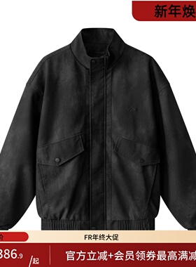 凡人优品美式复古立领皮衣夹克男黑色百搭潮流机车风短款外套A229