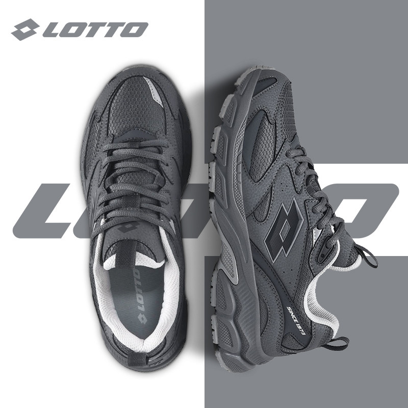 LOTTO乐途男复古网面运动鞋2025秋冬季新款轻便厚底减震休闲跑鞋