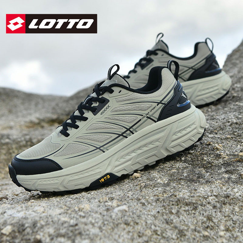 LOTTO乐途男户外网面透气运动鞋2026春夏季新款厚底减震登山鞋子